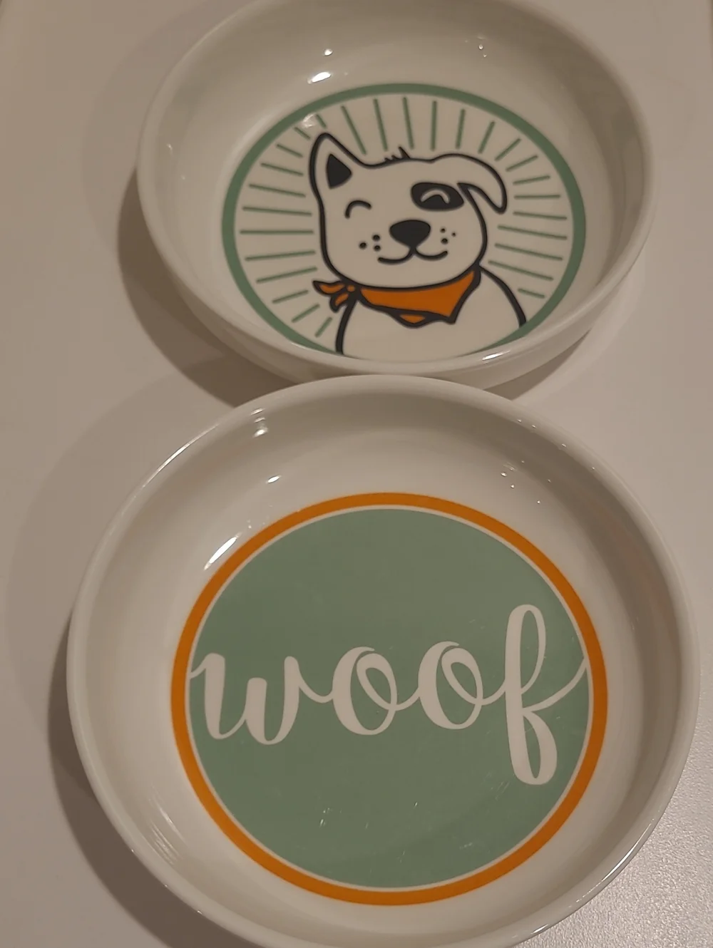 2 Melamine Dog Bowls
